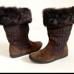 Coach Talen winter suede leather boots size 7 womens